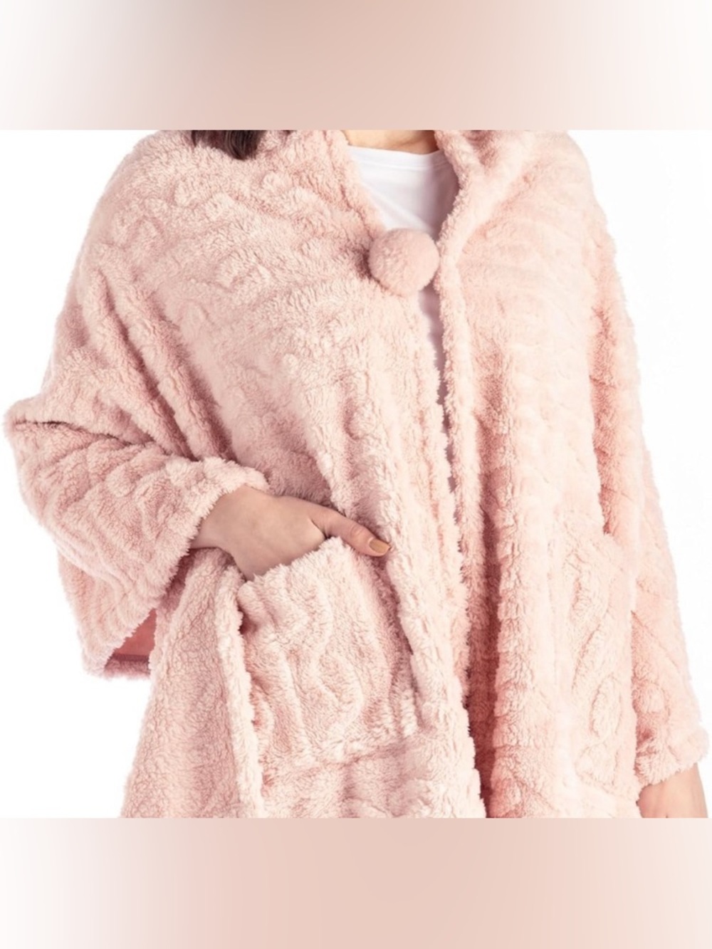 hello mello Cozy Plush Blanket Wrap in Soft Pink OS